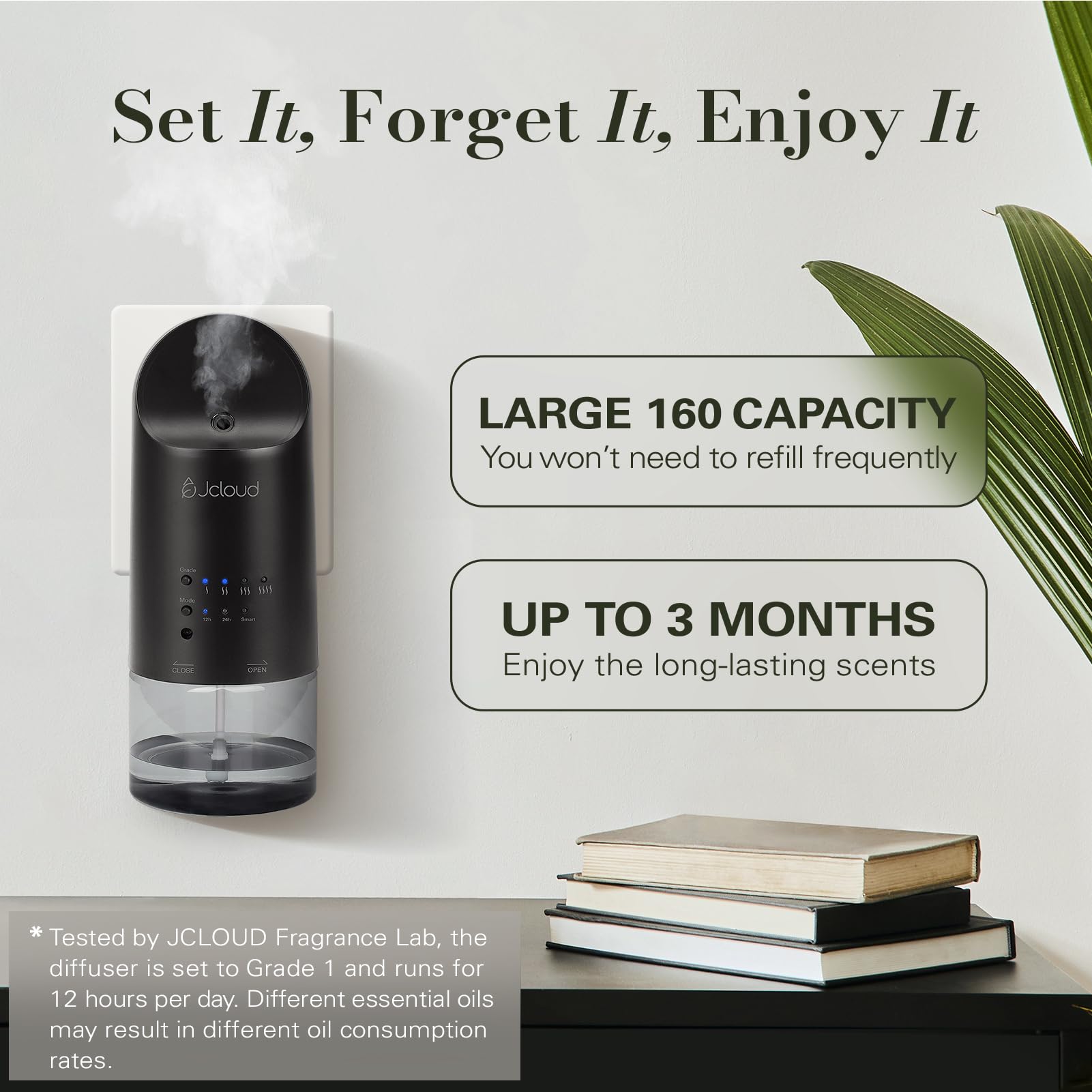 Quiet dry-mist diffusion in a modern home setting