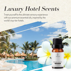 Luxurious hotel-inspired room with JCLOUD diffuser in view