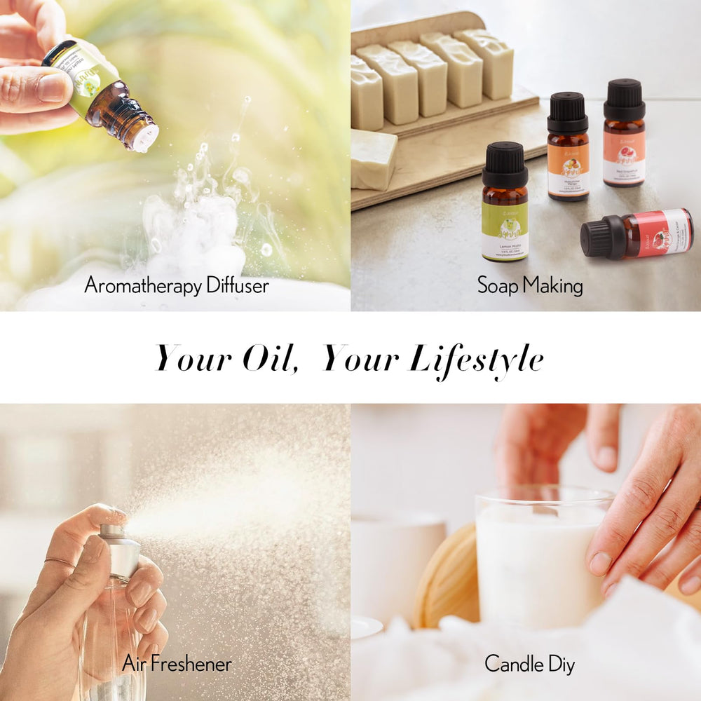 JCLOUD Summer Fragrance Oils Set – 6x10mL bottles in travel-friendly case