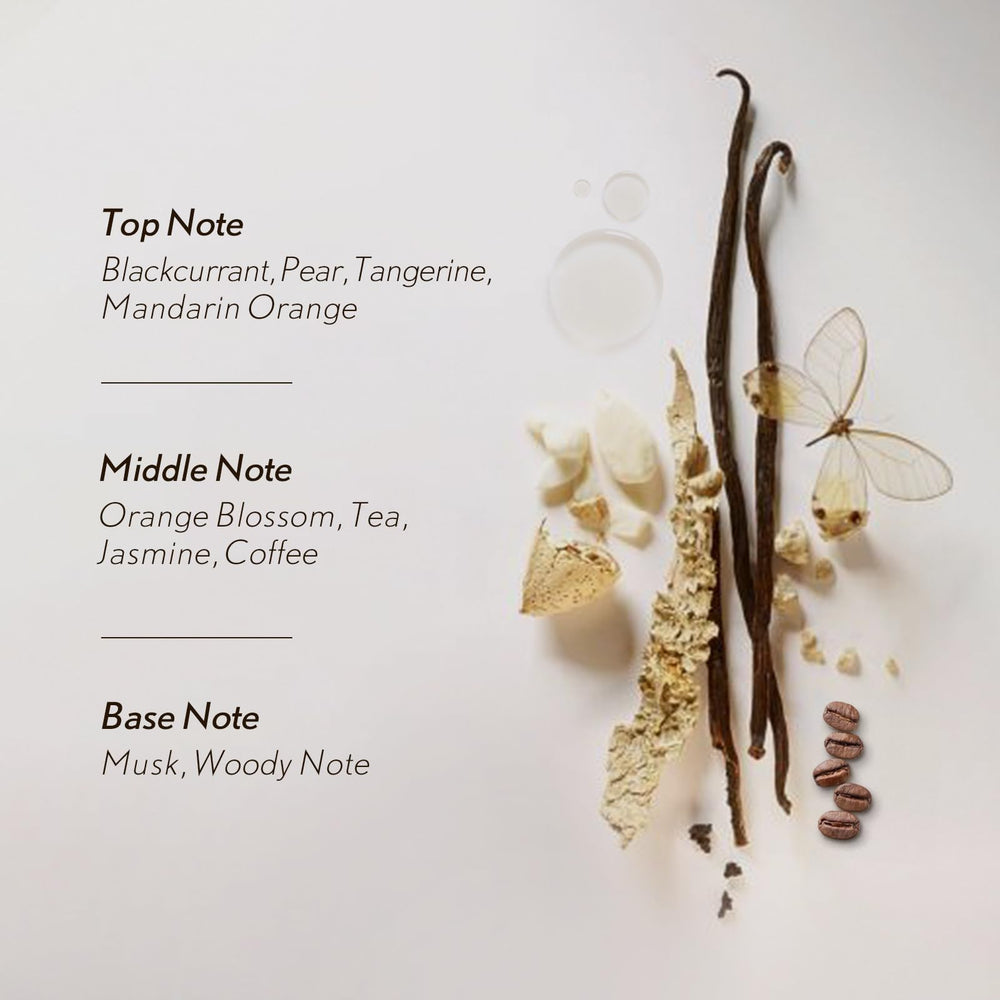 Close-up of Velvet Noir essential oil ingredients and label