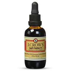 Front view of J.CROW'S Lugol's Iodine 2% 2 oz bottle