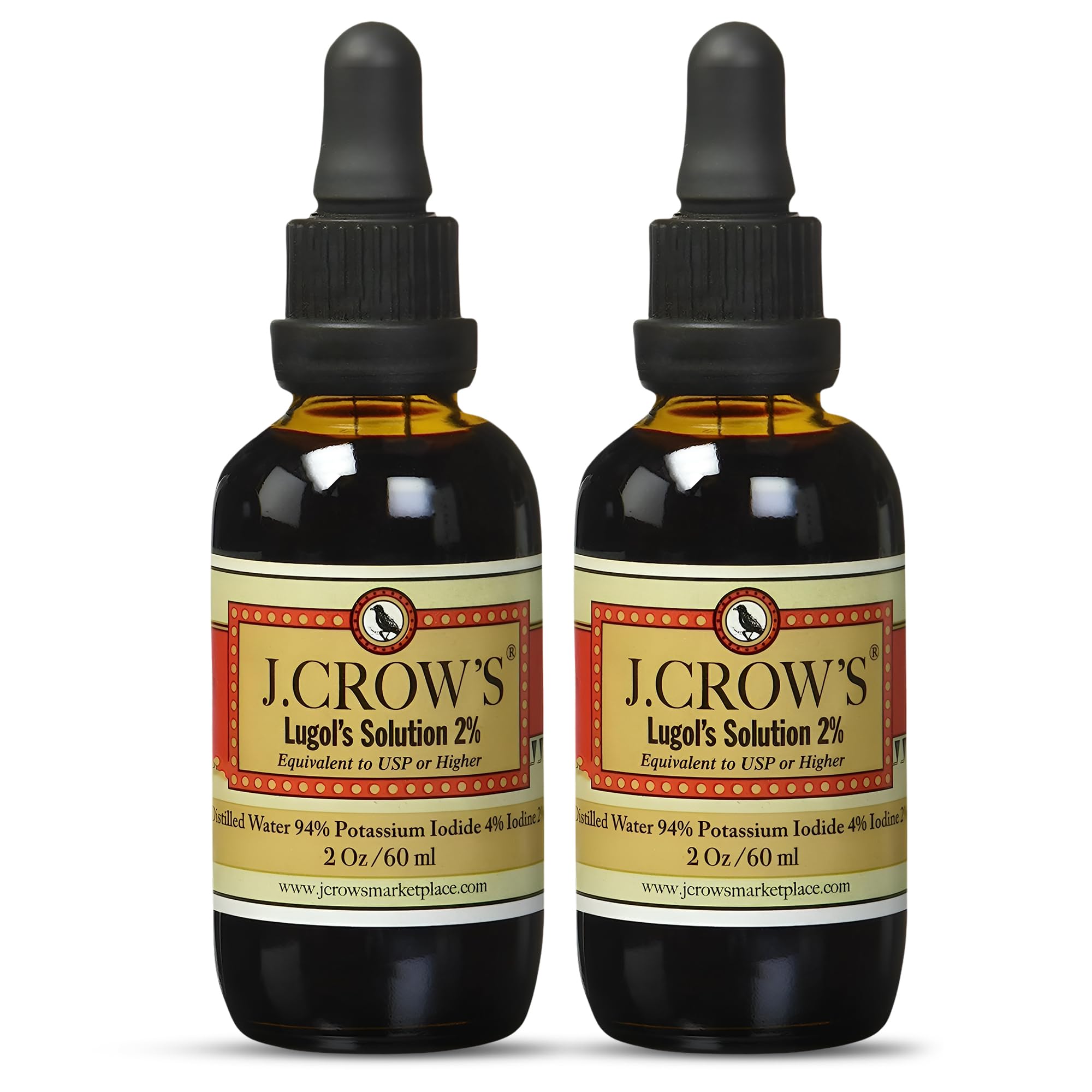 J.CROW'S Lugol's Iodine 2% bottle label