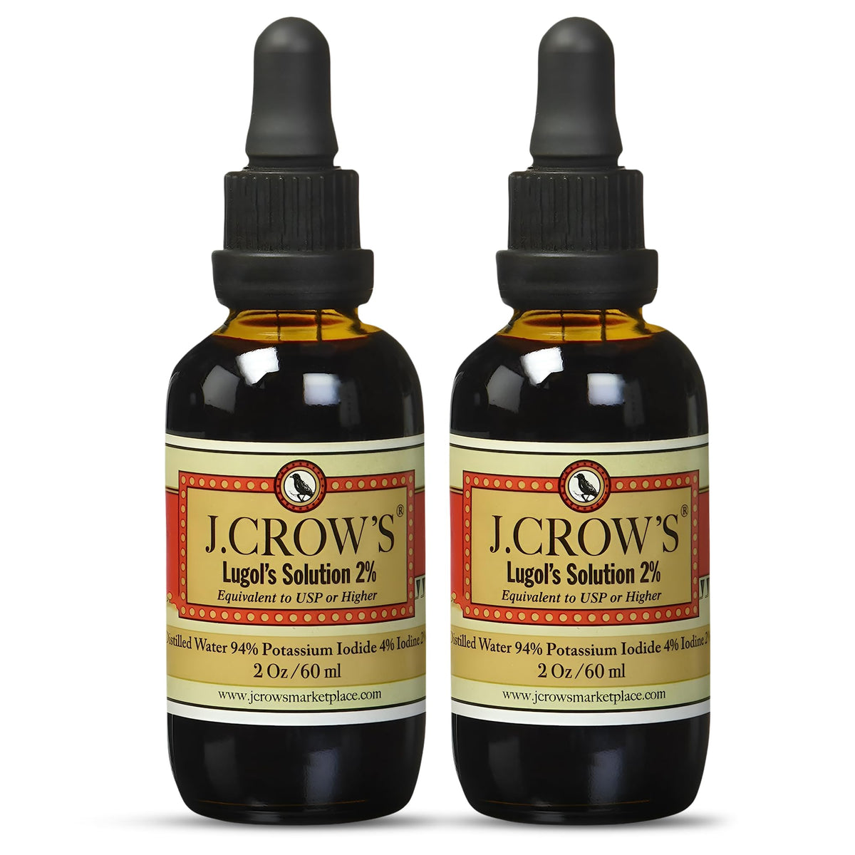 J.CROW'S Lugol's Iodine 2% bottle label