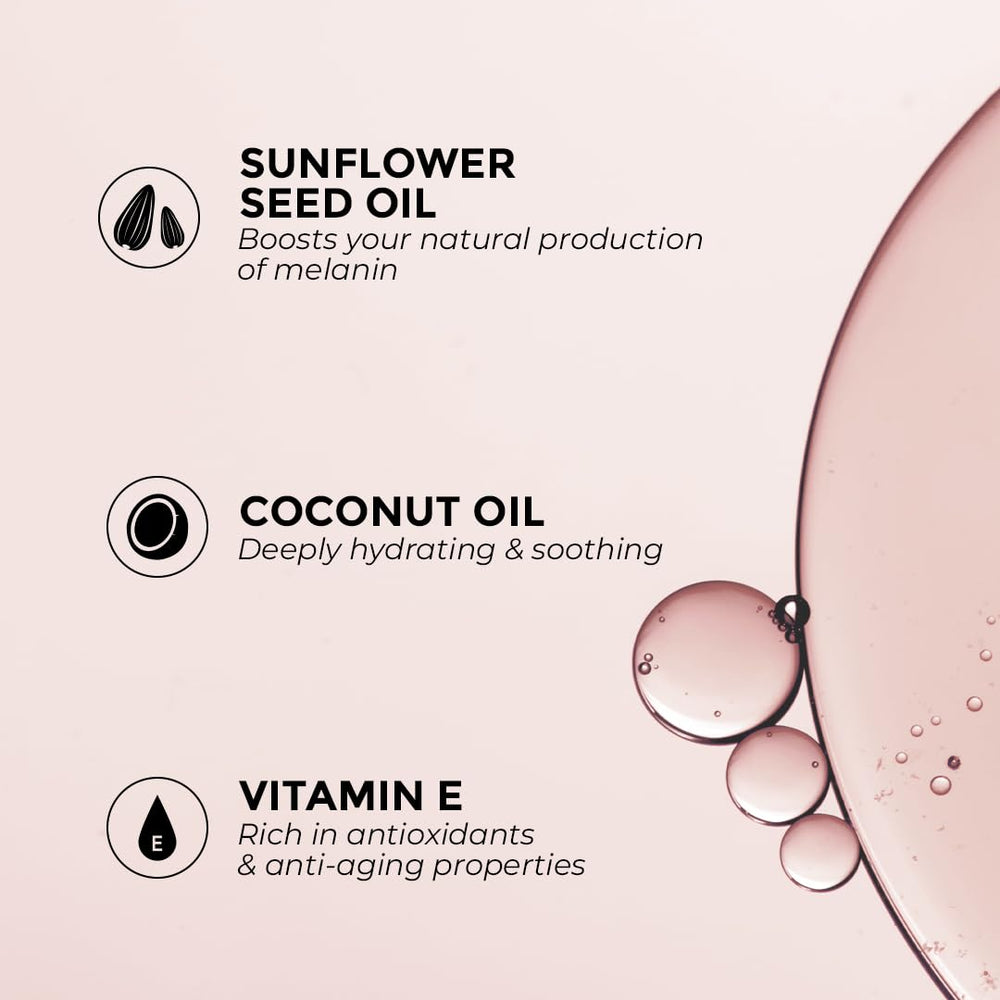 Jeallis Carrot Sun Tanning Oil Spray mist applied on the skin for hydration