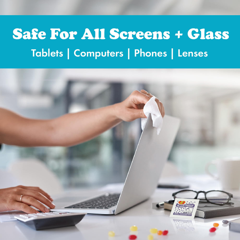 Cinnamon scented wipe for glasses and screens