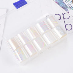 JERCLITY Aurora iridescent wrap sample on nail with shimmer