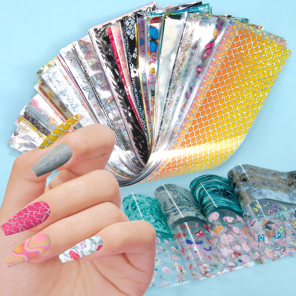 JERCLITY flowers foil transfer sheet for vibrant nail art