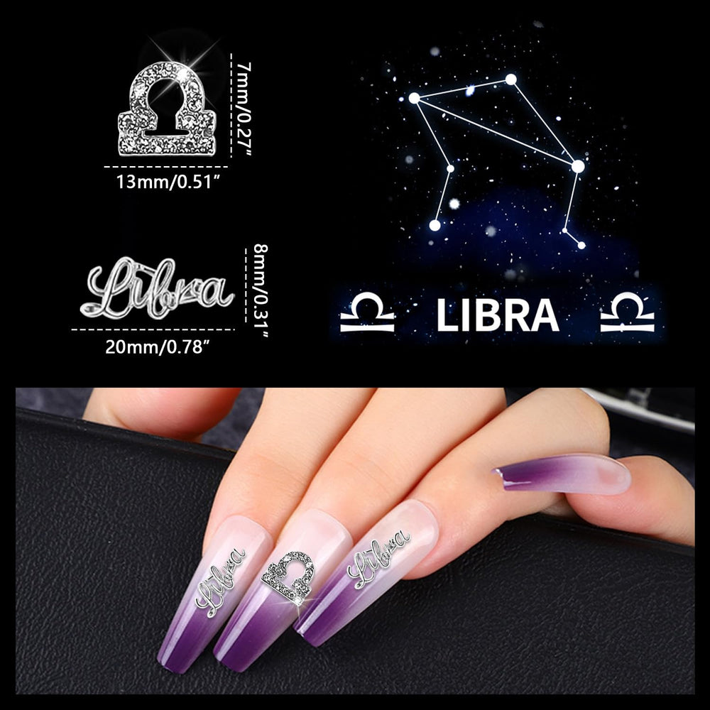 JERCLITY Libra sign symbol charms for chic nail art