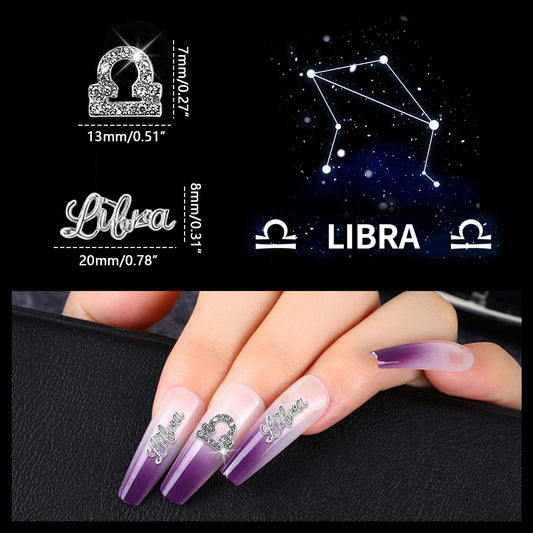 JERCLITY Libra sign symbol charms for chic nail art