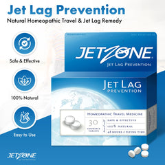 Close-up of JetZone chewable tablets in blister pack