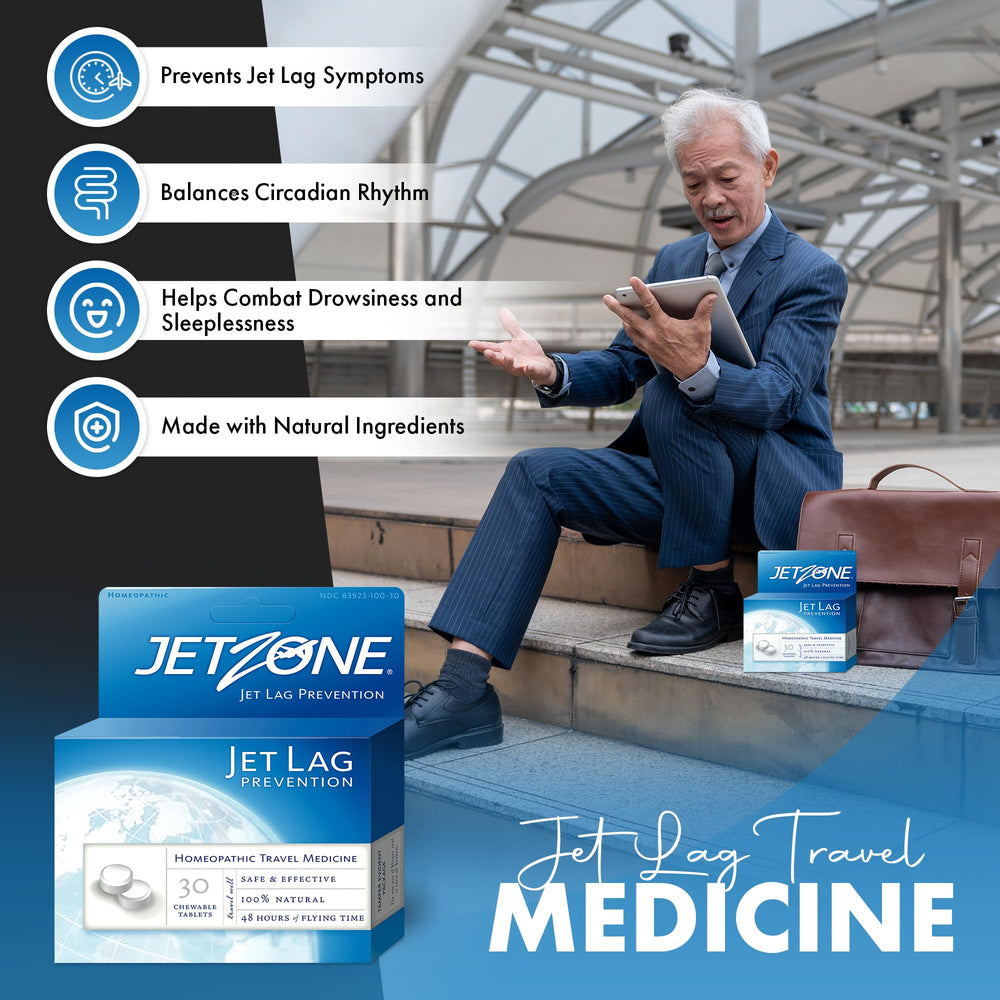 Clock illustrating circadian rhythm with JetZone branding