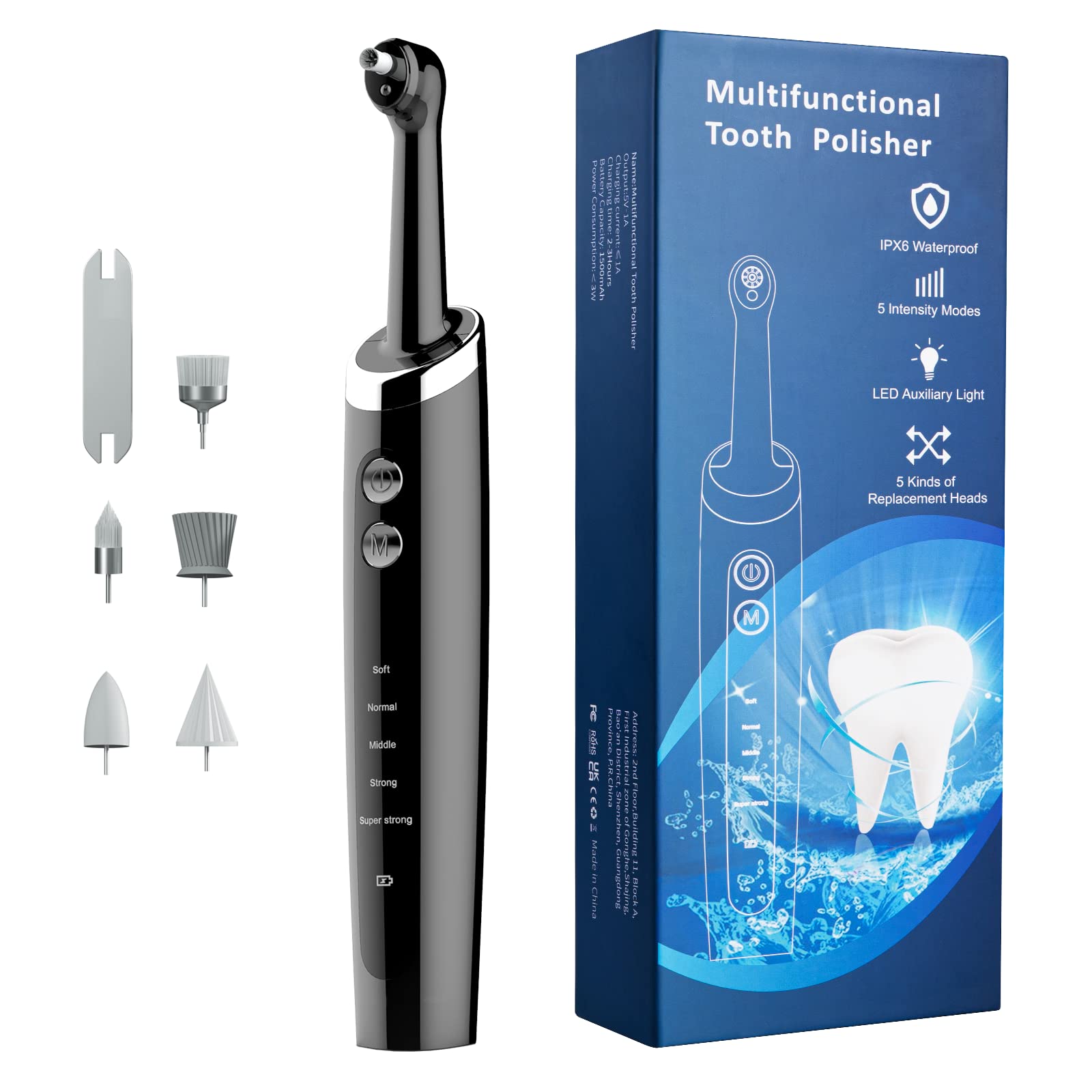 Jeyoe Tooth Polisher with 5 replacement heads
