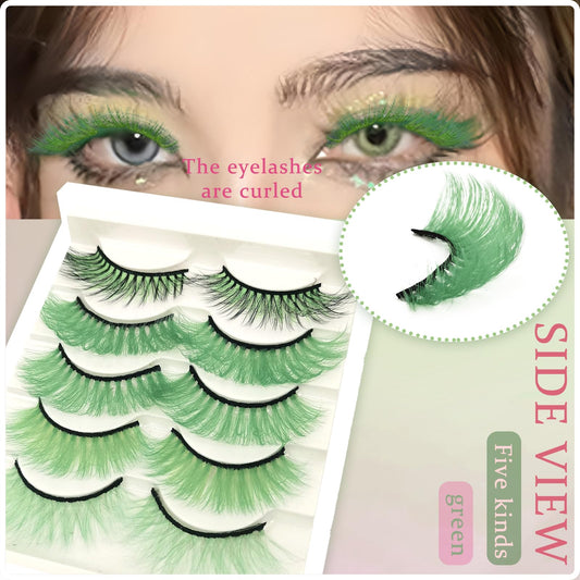 JIANGLAI colored lashes closeup highlights fluffy fibers and layered design for dramatic enhancement.
