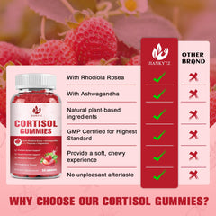 Graphic showing ingredients of JIANKYTZ Cortisol Gummies