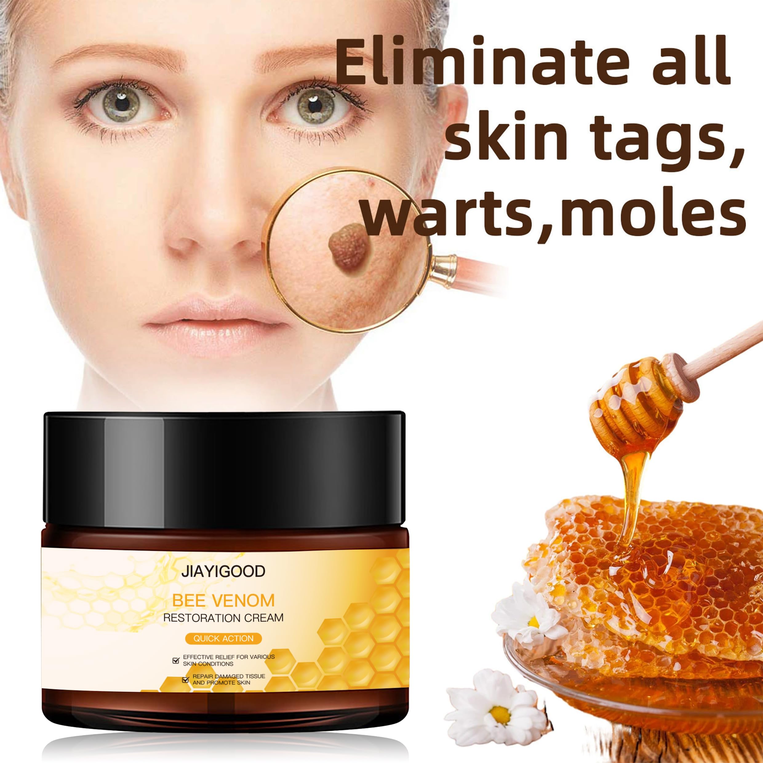 JIAYIGOOD Bee Venom Cream packaging with honey visual emphasizes natural ingredients