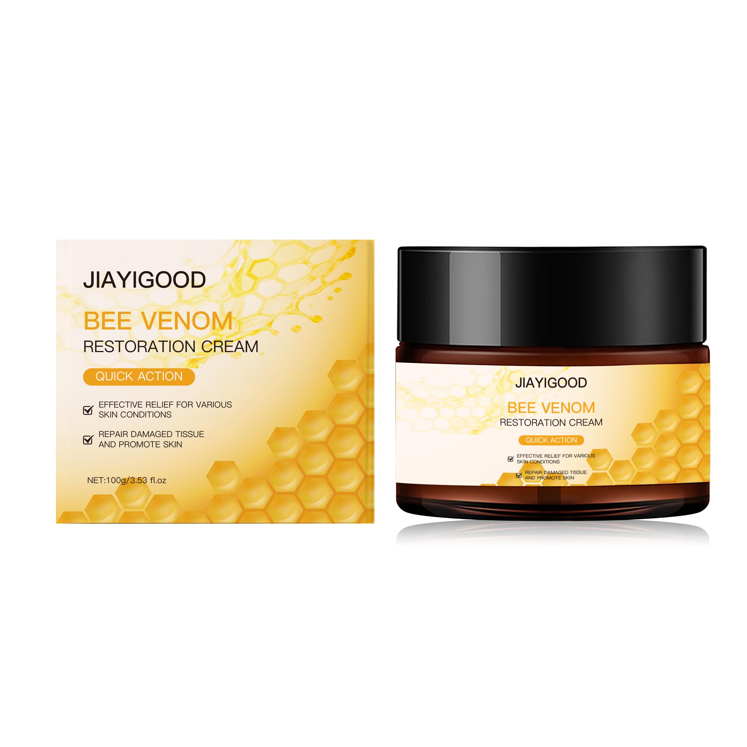 JIAYIGOOD Bee Venom Cream texture spread demonstrates quick absorption for daily use