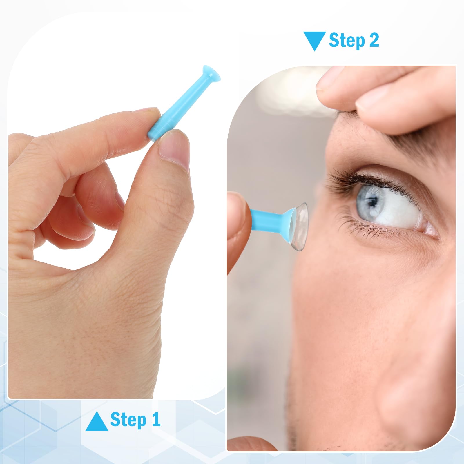 Silicone eye suction cup contact lens remover