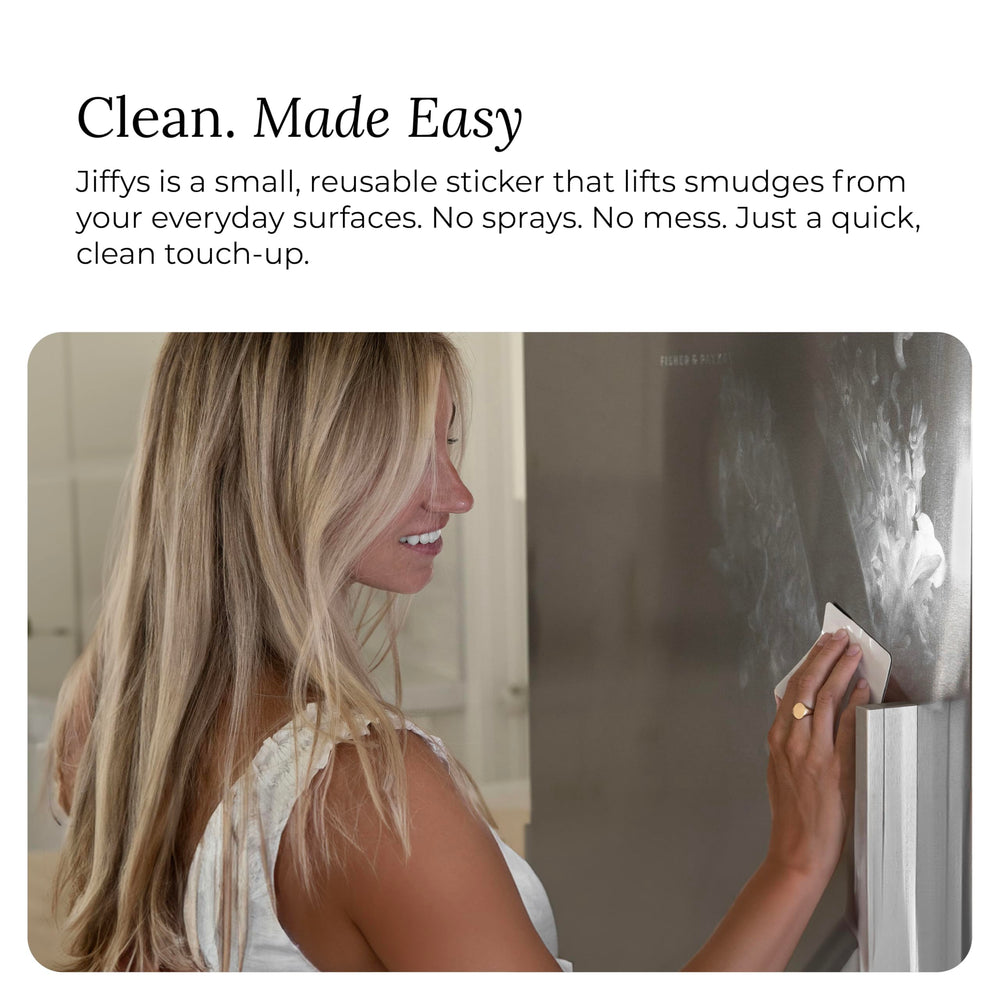 Jiffys being applied to a smartphone screen for cleaning