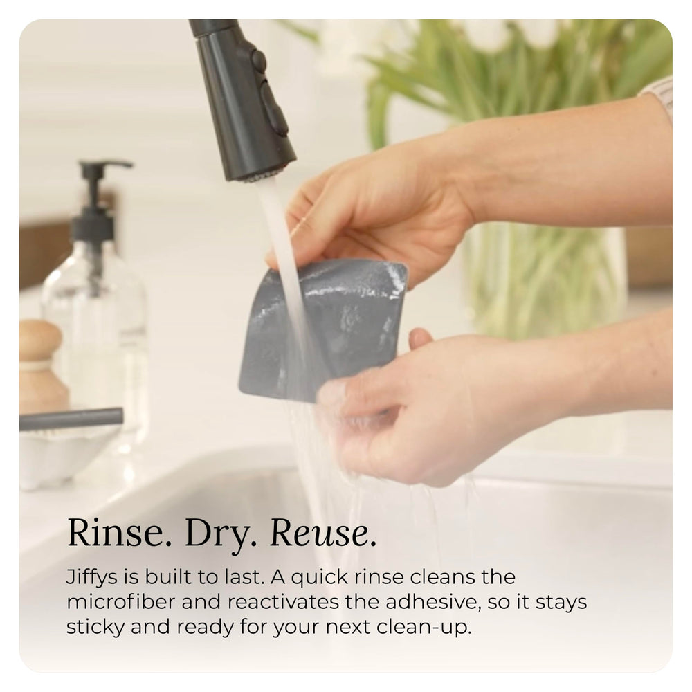 Eco-friendly cleaning pad with reusable design and warranty badge