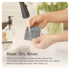 Eco-friendly cleaning pad with reusable design and warranty badge