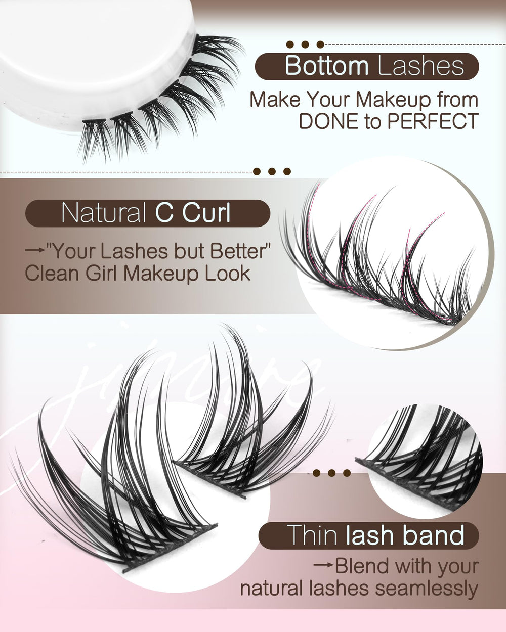 JIMIRE 184pcs kit provides multiple lengths for a personalized look.