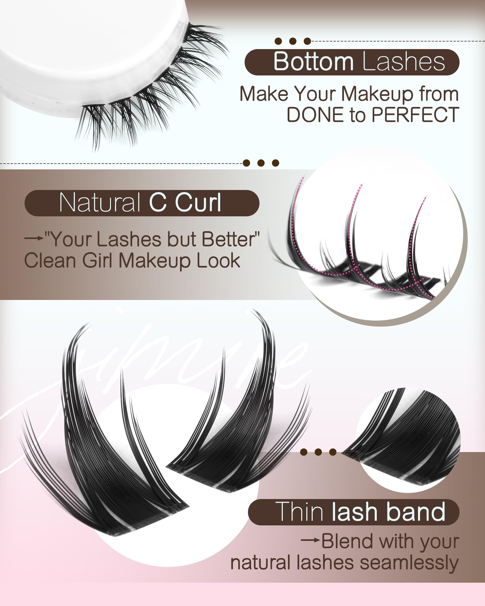 Jimire 3.0 Fiber Lashes feel soft and feather-light all day.