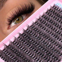 JIMIRE fluffy lash clusters 9mm close-up, natural volume and easy DIY use