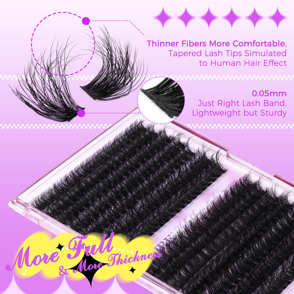 JIMIRE fluffy mink feel D curl lashes look natural and lifted.