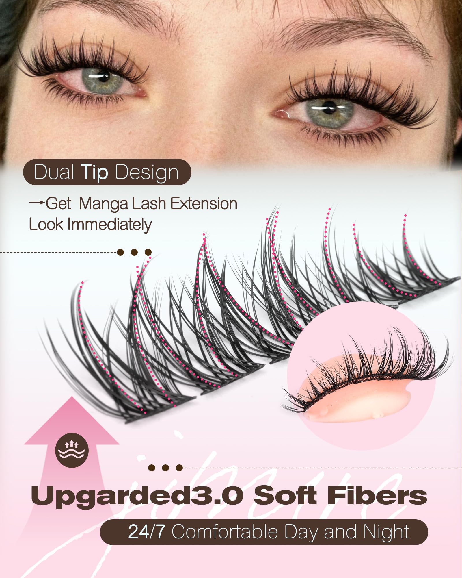 JIMIRE natural C curl lashes deliver a soft, believable fringe.