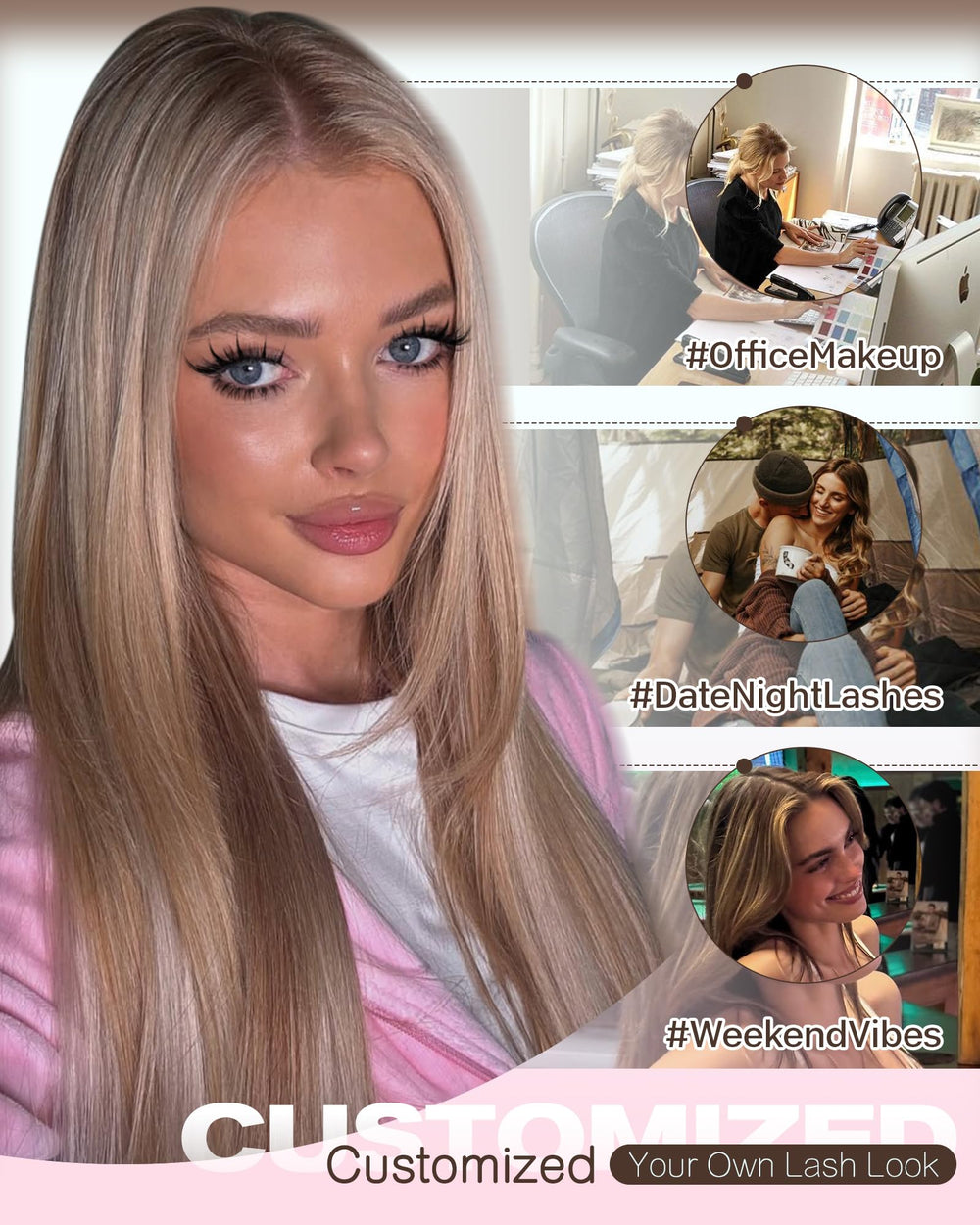 Jimire Three Eye Shapes support Natural Cat Eye, Puppy Eye, and Half Eye.