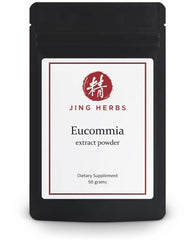Jing Herbs Eucommia extract powder in a 50g container