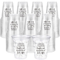 Jingmore 12oz clear wedding cup, front view, ideal for elegant reception beverages