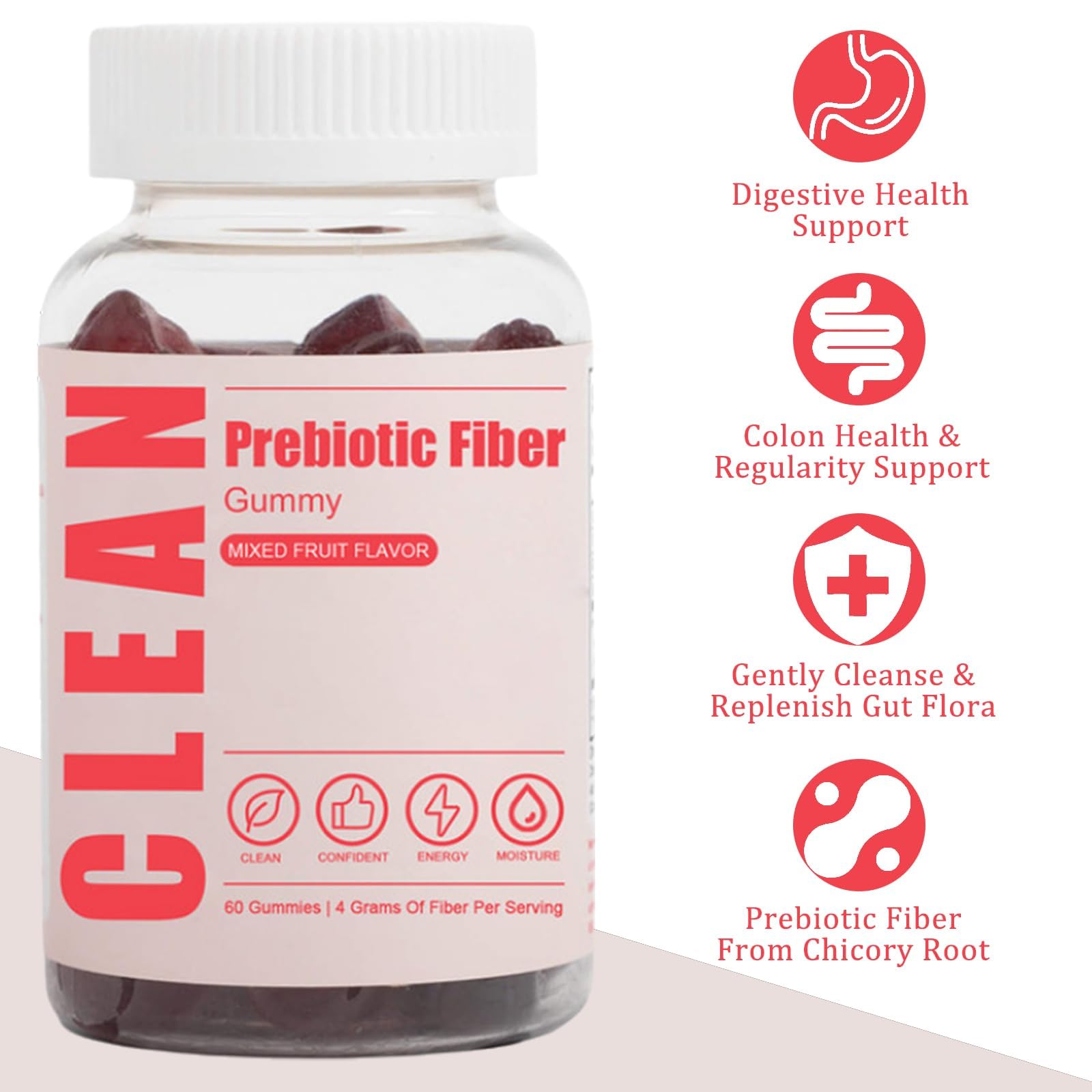 Graphic illustrating digestive health benefits of fiber