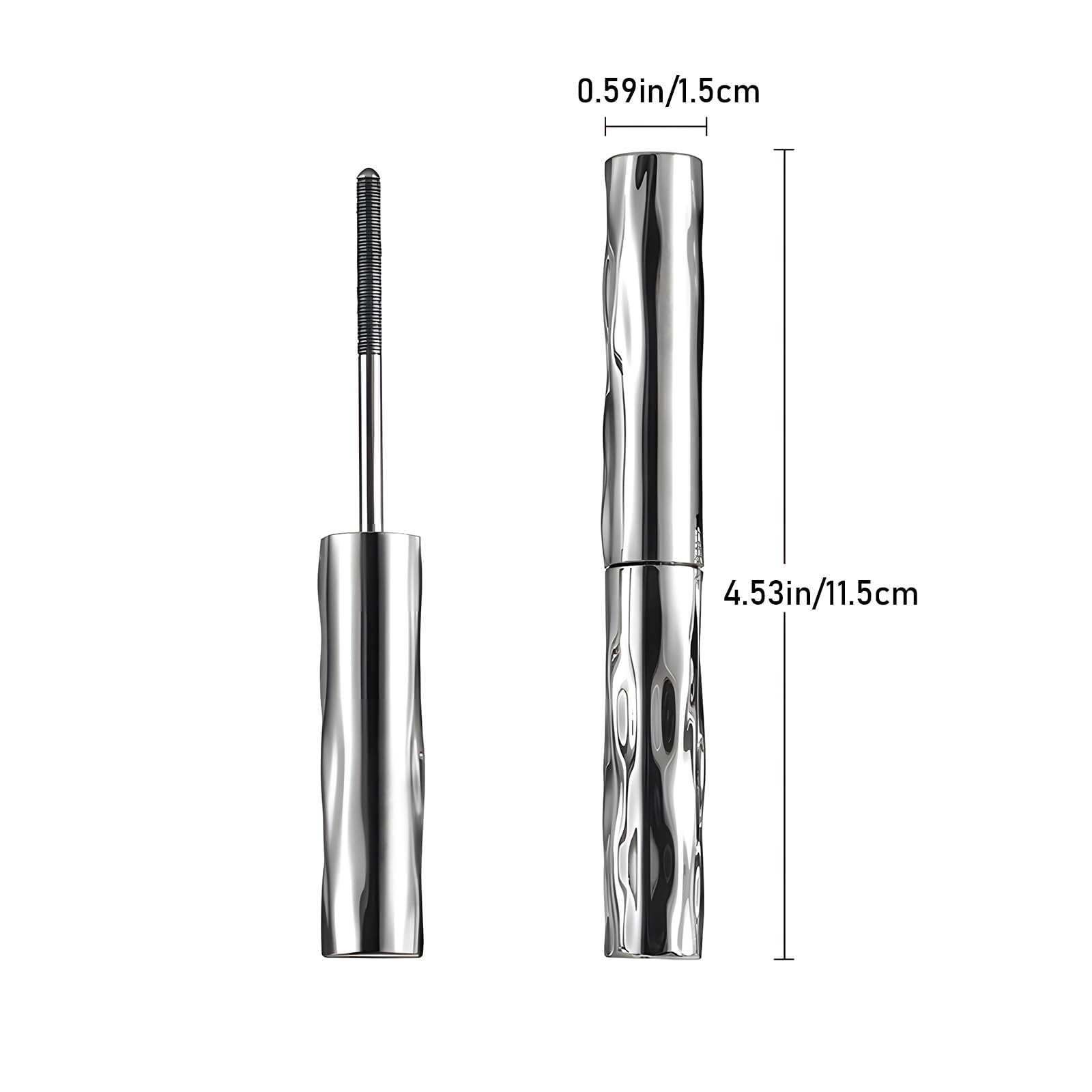 Jiodama iron wand mascara close-up shows buildable volume