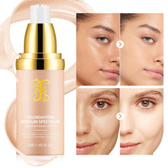 Jiugonggang 4-in-1 foundation SPF 50+ bottle on a clean surface.