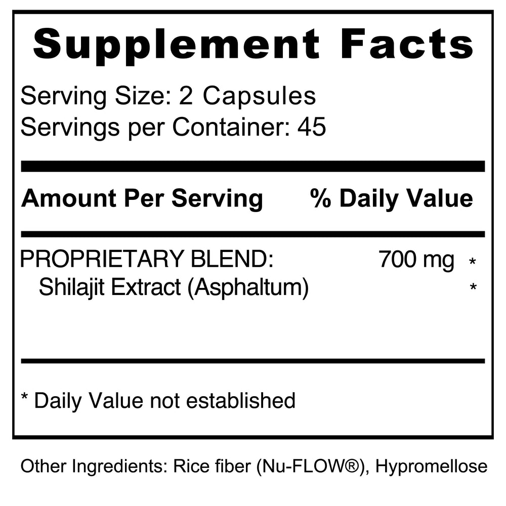90-count bottle pack of Jiva Botanicals Shilajit capsules
