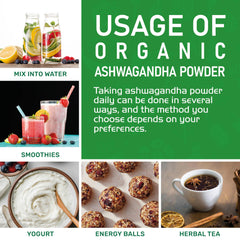 Back packaging details of Jiva Organics Ashwagandha powder