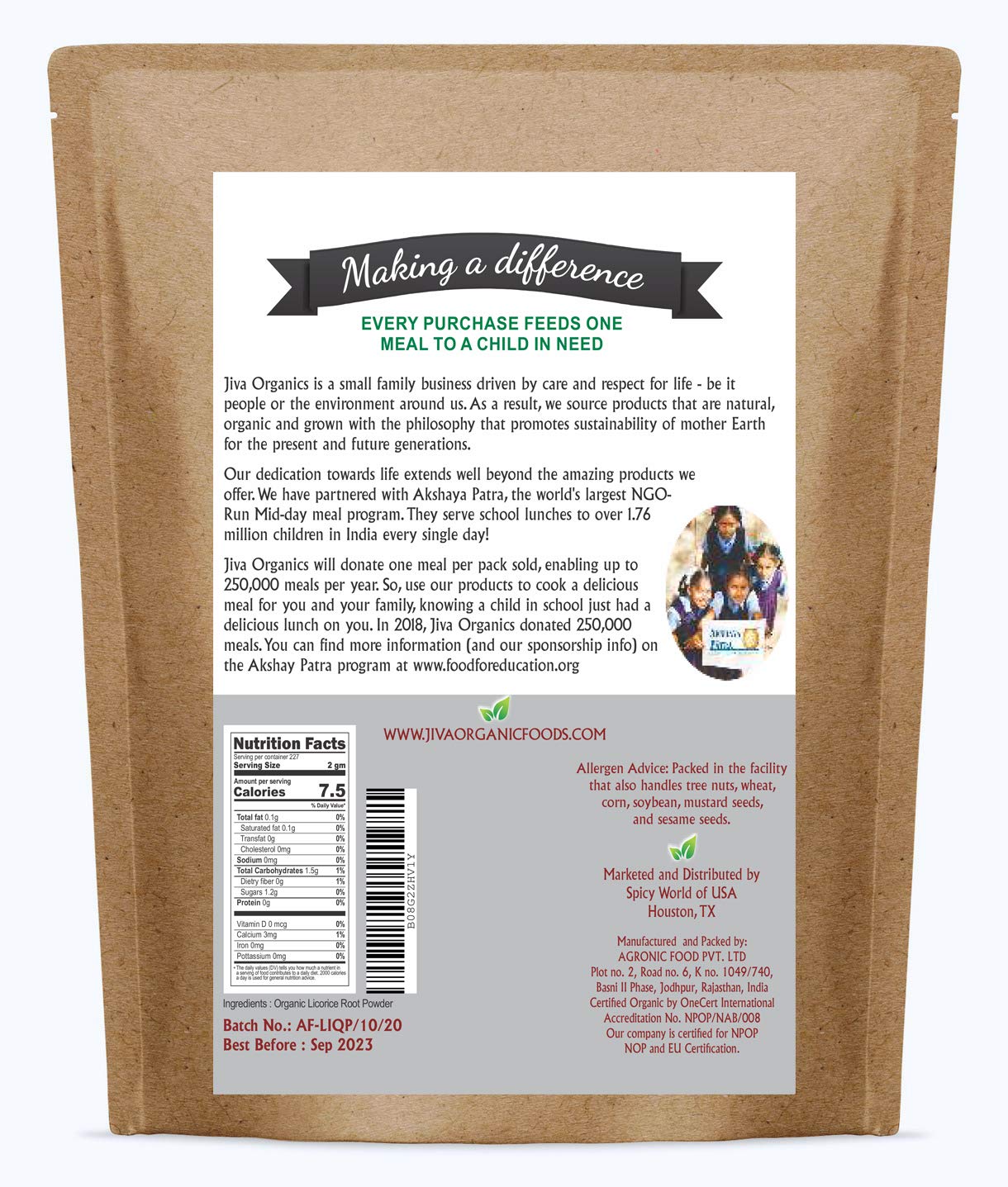 Open bulk bag with powder inside for scale