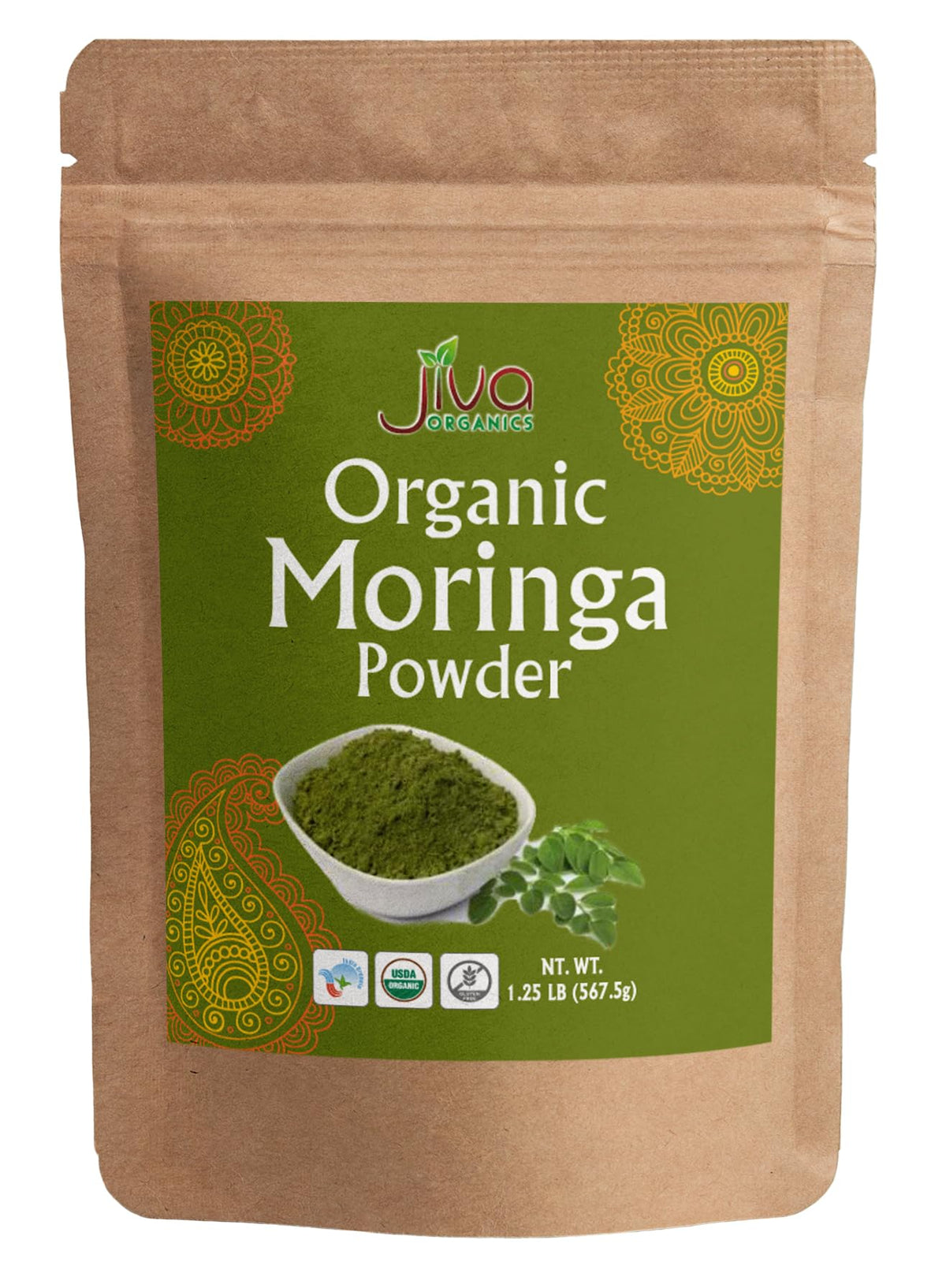 Bulk 1.25lb bag of Jiva Organics Moringa Powder