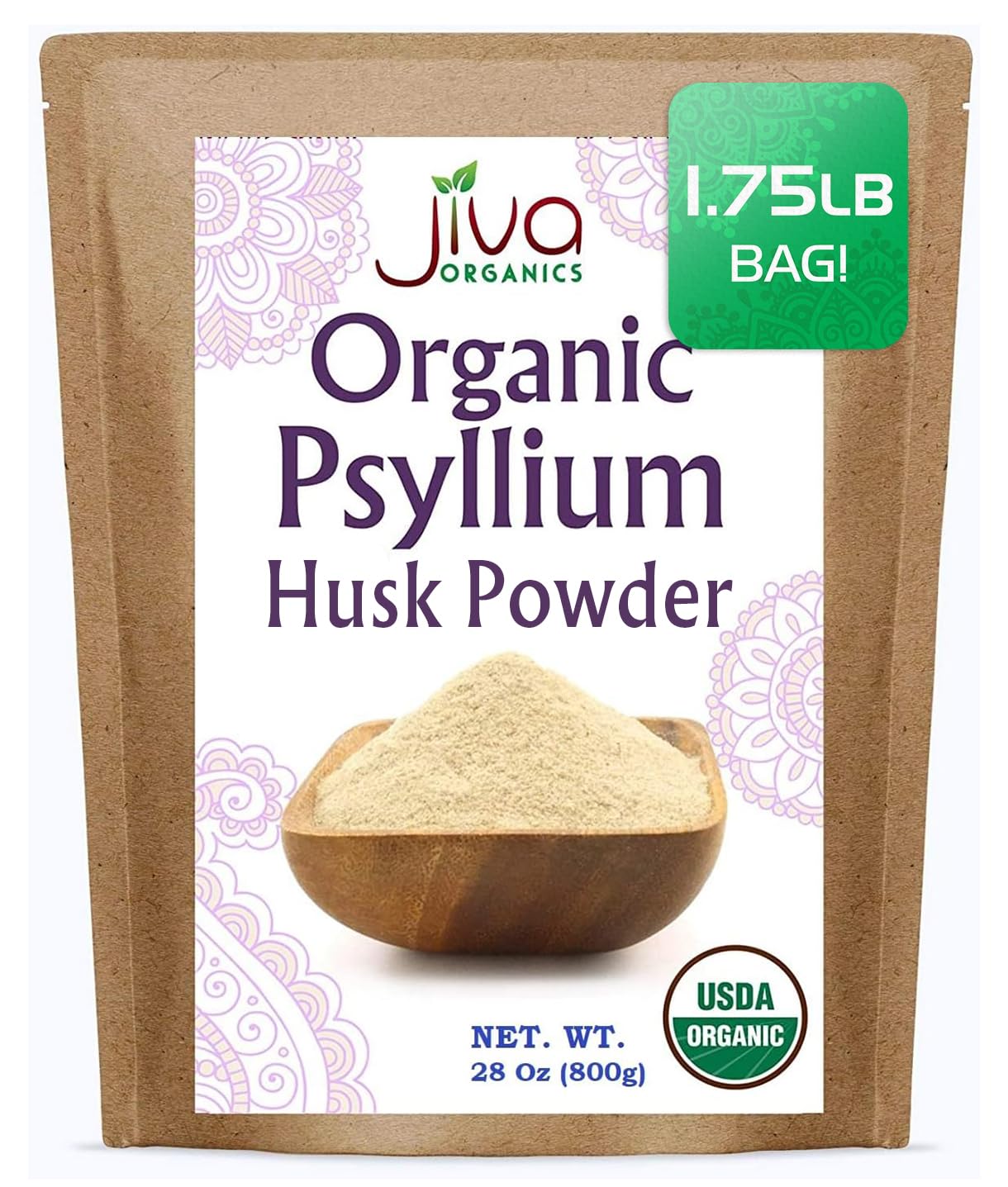 Jiva Organics Psyllium Husk Powder 1.75 lb bulk bag