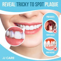 Kids and adults using JJ Care disclosing tablets during brushing