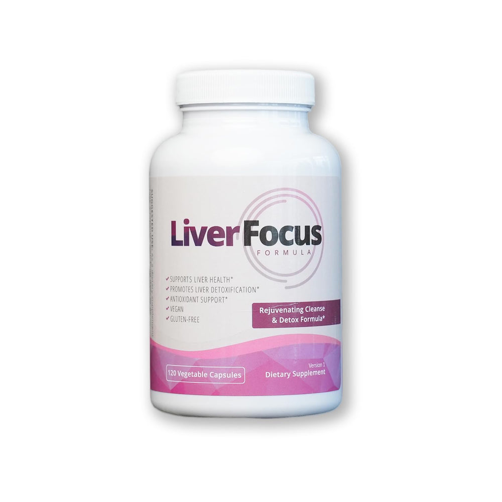 Bottle of JJ Smith Liver Focus supplement with label visible