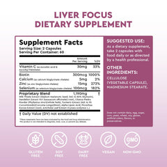 Close-up of Liver Focus ingredients: Milk Thistle, Artichoke, Dandelion Root
