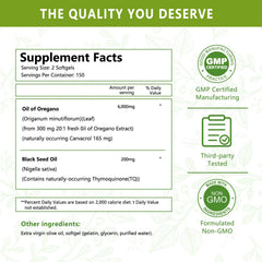 Back/label side of JJBONG oregano oil capsules
