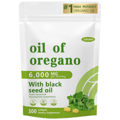 Front view of JJBONG Oil of Oregano with Black Seed Oil capsules bottle