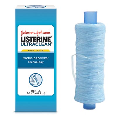 JJO Listerine Ultra Clean floss 90 yd spool, no dispenser