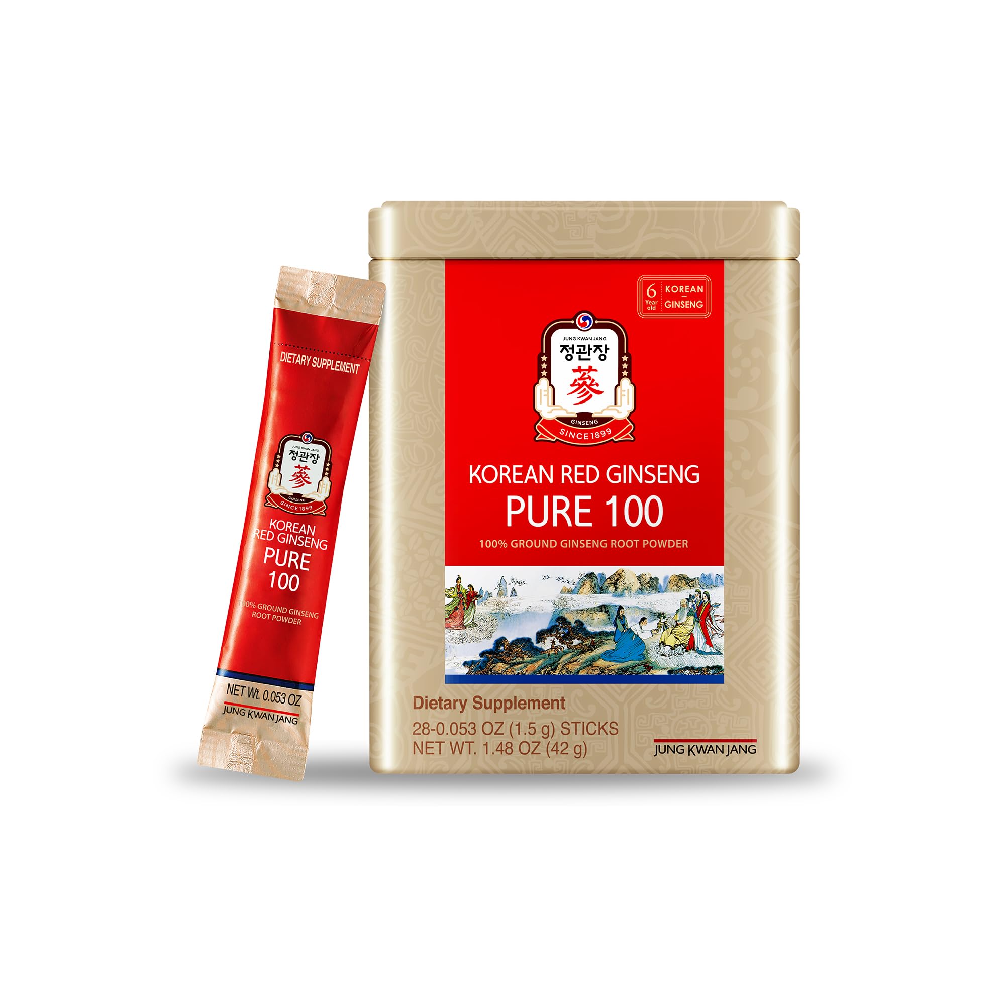 Front packaging of JungKwanJang Korean Red Ginseng Pure 100 30 sticks