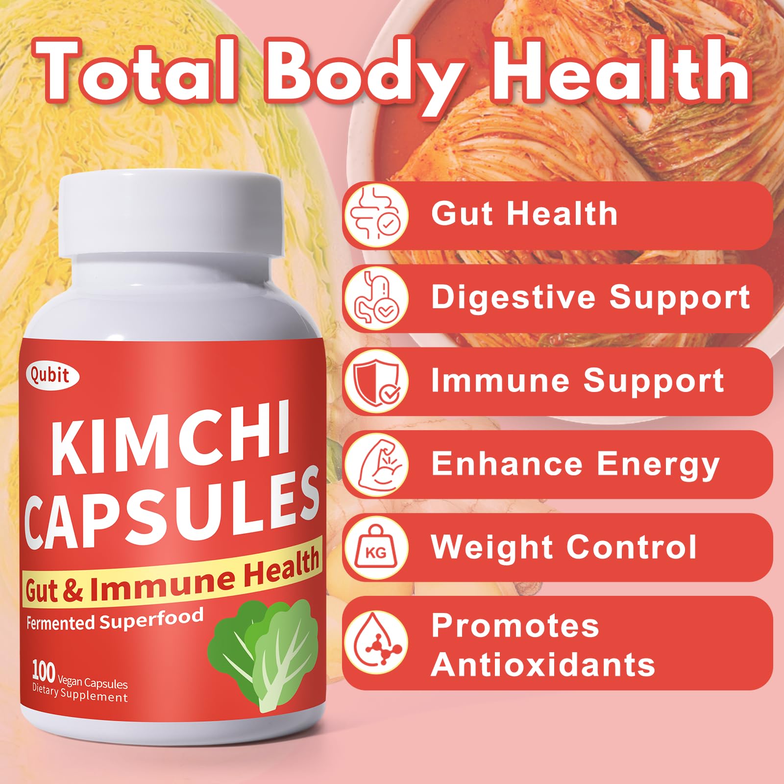 90 vegan capsules packaging and bottle