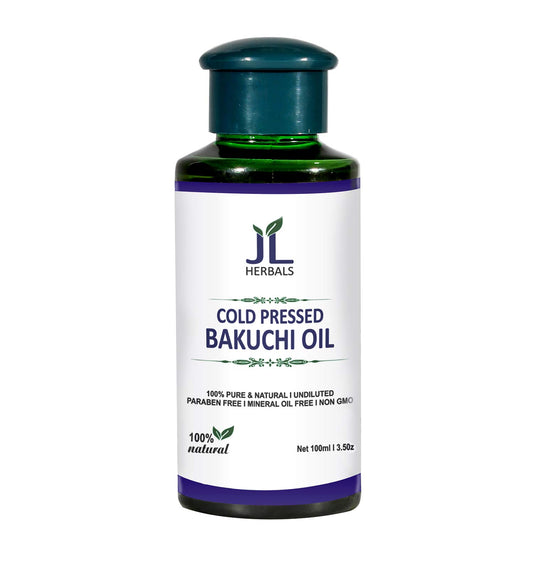 JL Herbals Bakuchi Oil 100ml bottle - pure and cold-pressed Babchi (Psoralea corylifolia)