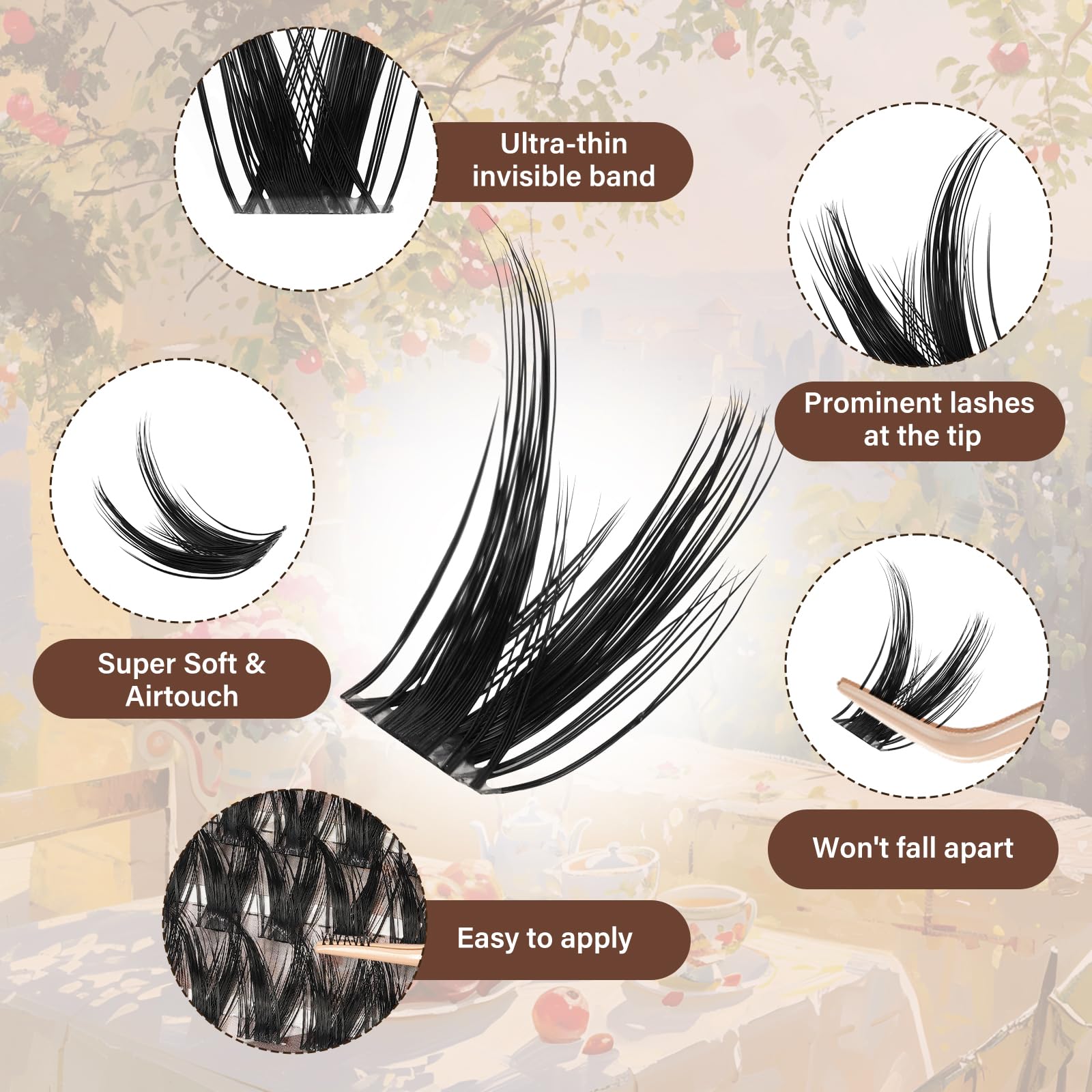 JMS&JMS 12mm manga wispy lash clusters balance fullness with natural appeal.